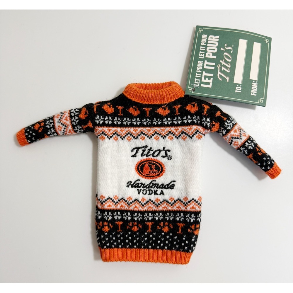 Tito's Handmade Vodka Holiday Bottle‎ Sweater NEW WITH TAGS